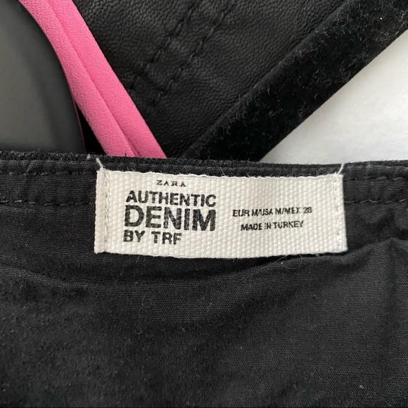 Zara Black Denim Mini Dress Medium - Picture 4 of 5